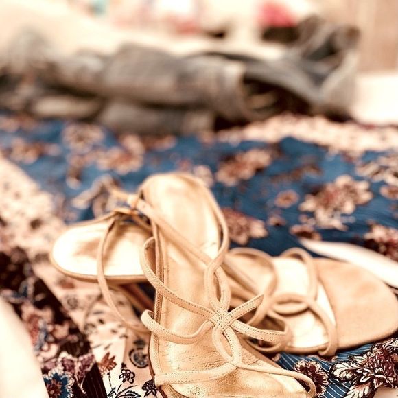 Zara Patchwork Wide Leg Pants with Elastic Waistband - Picture 9 of 10